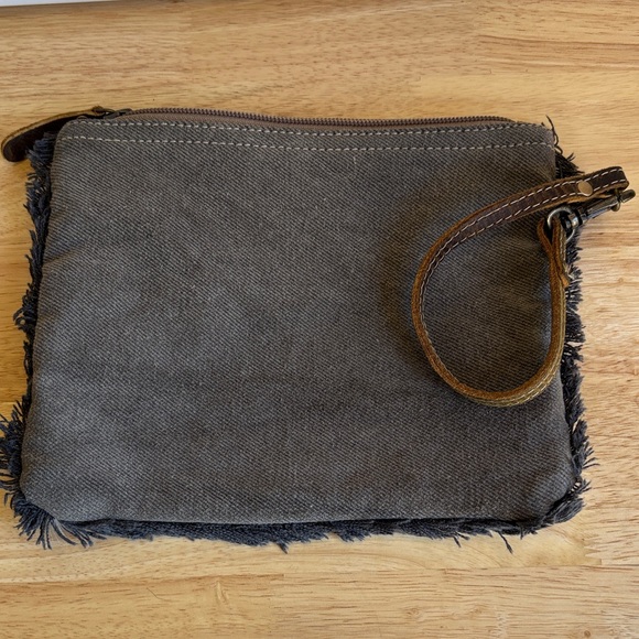 Myra Bag Black and Cream Patterned Wristlet - Picture 3 of 3